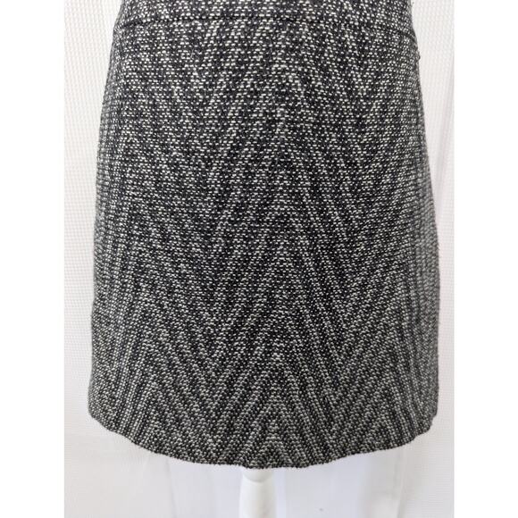 ANN TAYLOR LOFT! WOOL BLEND NUBBY FINISH, BLACK & WHITE TWEED SKIRT! SZ 6 - Picture 4 of 8